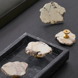 Natural White Turquoise Marble Brass Cabinet Drawer knob