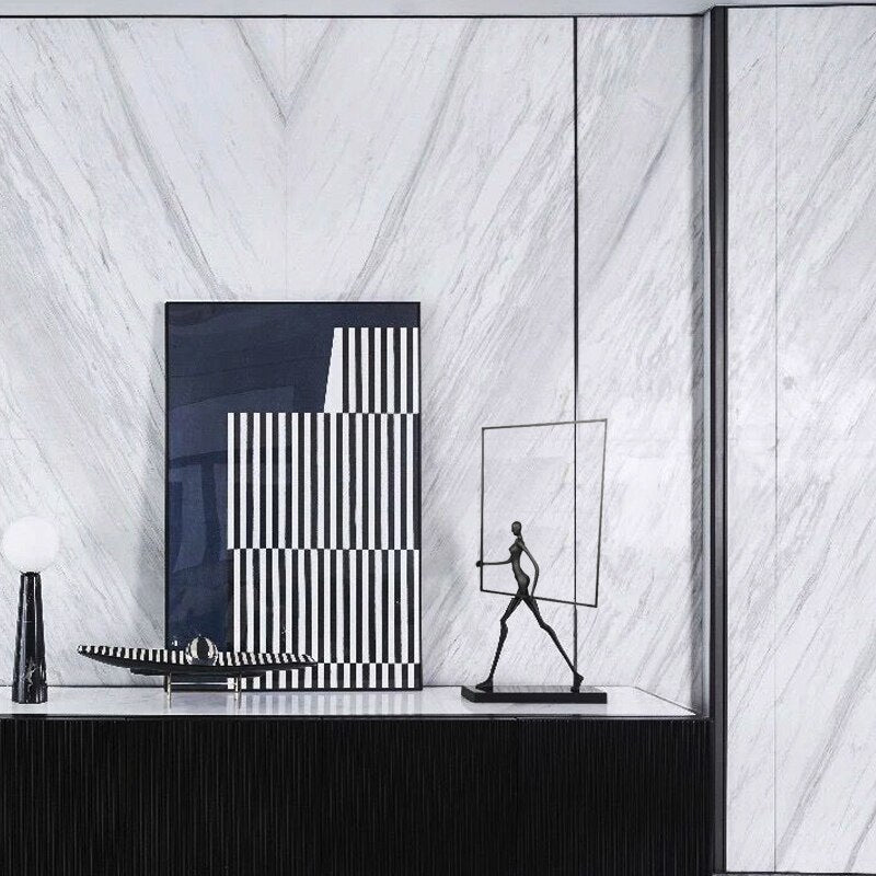 Abstract Figure Walking On Marble Statue
