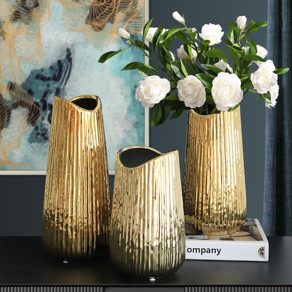 Golden Ceramic Vase