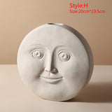 Ceramic Abstract Human Head Flower Pots