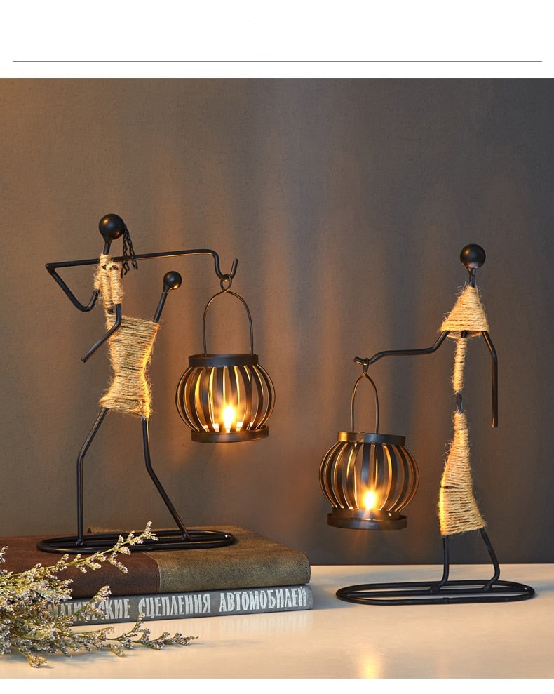 Metal African Candlesticks holder
