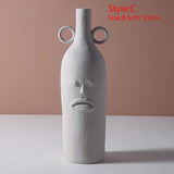 Ceramic Abstract Human Head Flower Pots