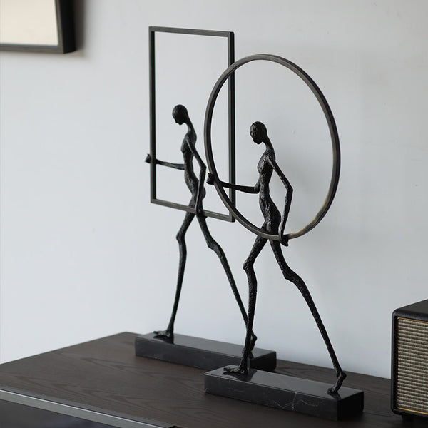 Abstract Figure Walking On Marble Statue