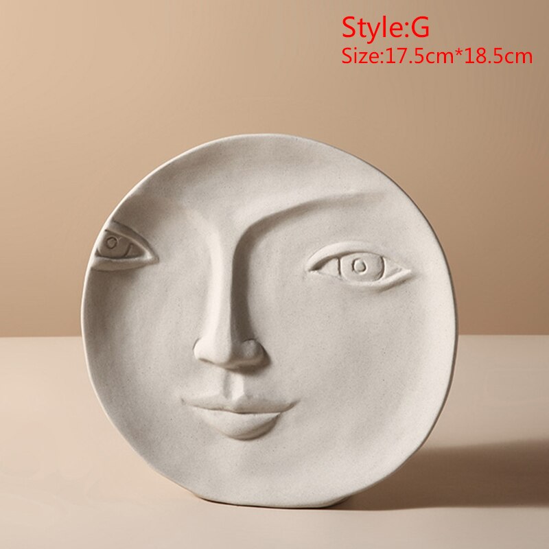 Ceramic Abstract Human Head Flower Pots