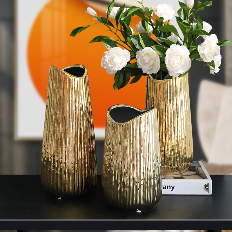Golden Ceramic Vase