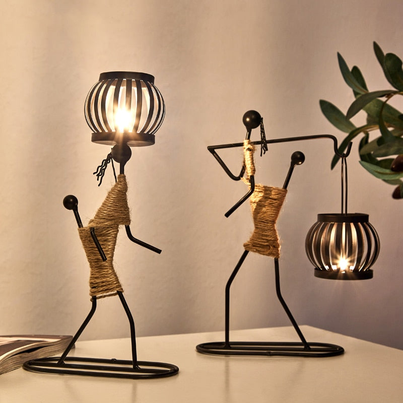 Metal African Candlesticks holder