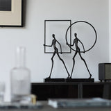 Abstract Figure Walking On Marble Statue