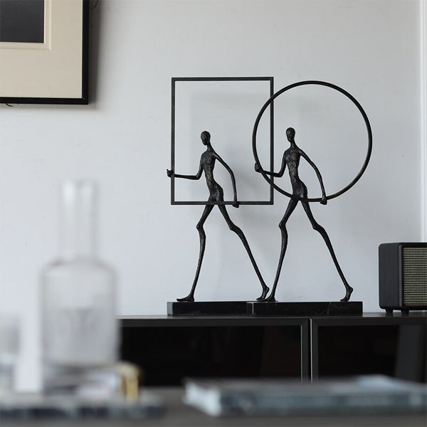 Abstract Figure Walking On Marble Statue
