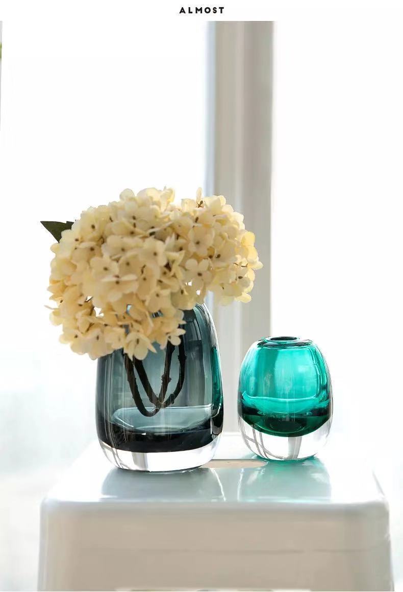 luxury thick transparent glass vase