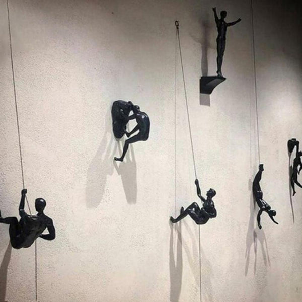 Creative Rock Climbing Resin Statue Figures