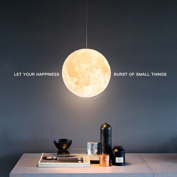 Nordic 3D Printing Moon Pendant Light