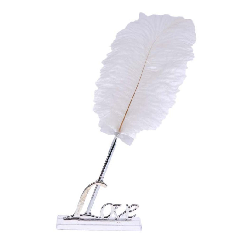 White Feather Quill Guest Book Signing Pen