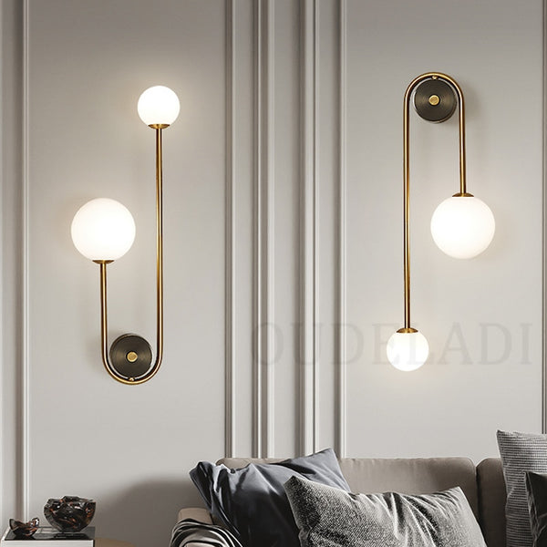 Edison Glass ball LED modern brass decor wall lamps