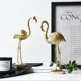 Gold Flamingo Figurine Resin Sculpture