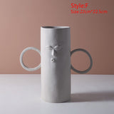 Ceramic Abstract Human Head Flower Pots