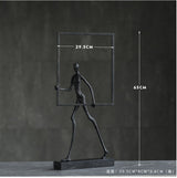Abstract Figure Walking On Marble Statue