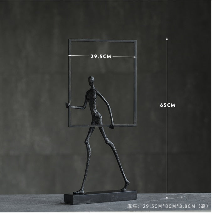 Abstract Figure Walking On Marble Statue