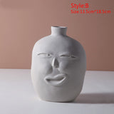 Ceramic Abstract Human Head Flower Pots
