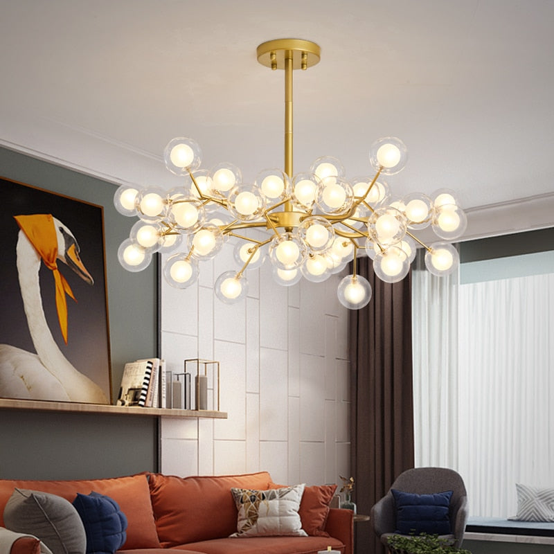 Glass balls firefly chandelier danish lamp