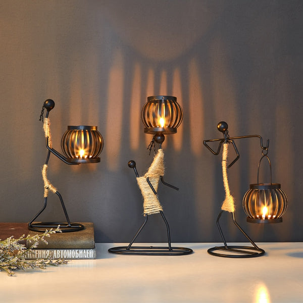Metal African Candlesticks holder