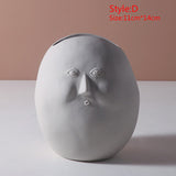 Ceramic Abstract Human Head Flower Pots