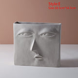 Ceramic Abstract Human Head Flower Pots