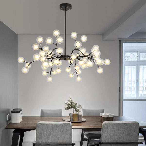 Glass balls firefly chandelier danish lamp