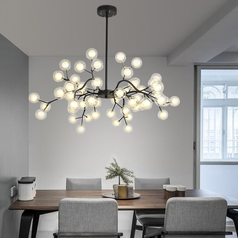 Glass balls firefly chandelier danish lamp