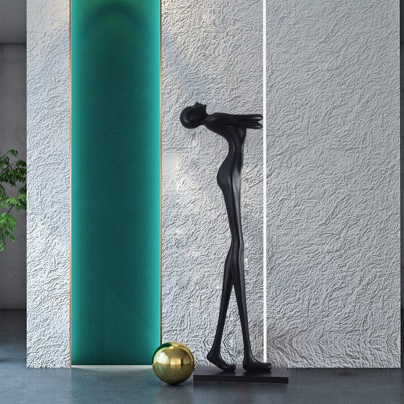 Humanoid Art Sculpture Ball Floor Lamp