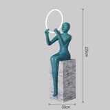 Humanoid Art Sculpture Holding Ball Floor Lamp