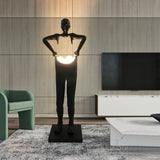Humanoid Art Sculpture Holding Ball Floor Lamp