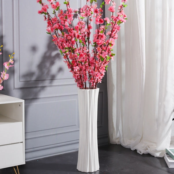 Minimalist Tall White Ceramic Vase