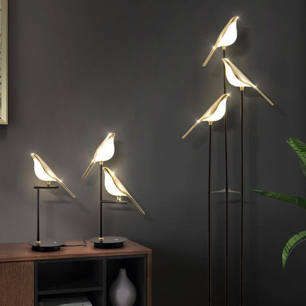 Vintage Creative Bird Design Standing Light