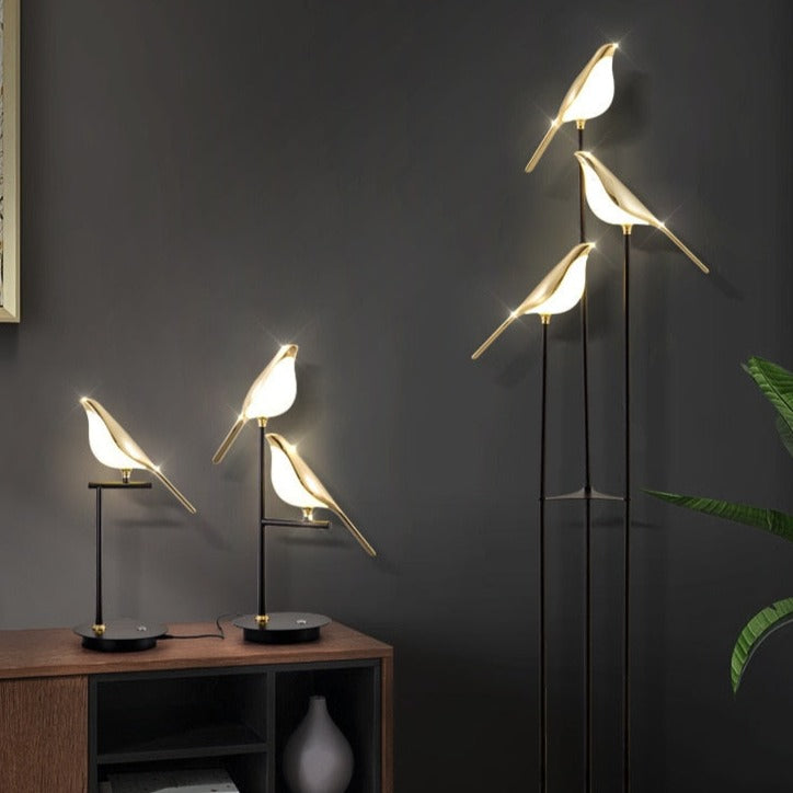 Vintage Creative Bird Design Standing Light