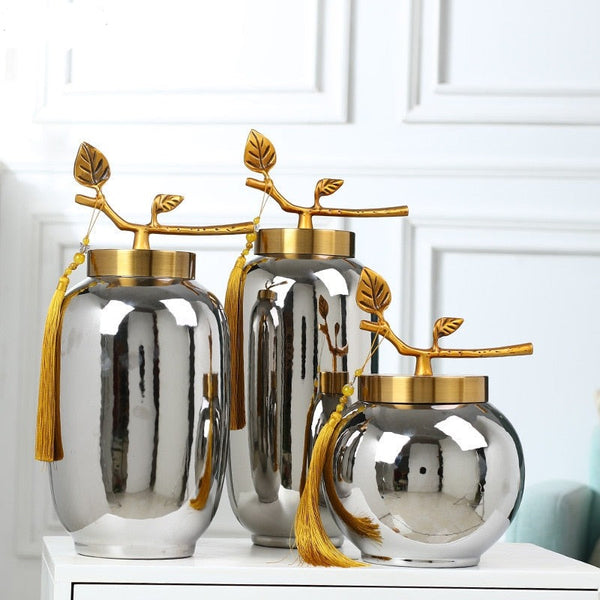 Gold and Silver leaf Cannister