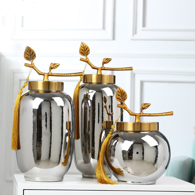 Gold and Silver leaf Cannister