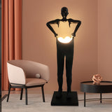 Humanoid Art Sculpture Holding Ball Floor Lamp