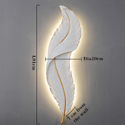 Celestia Modern Resin Feather Wall Lamp