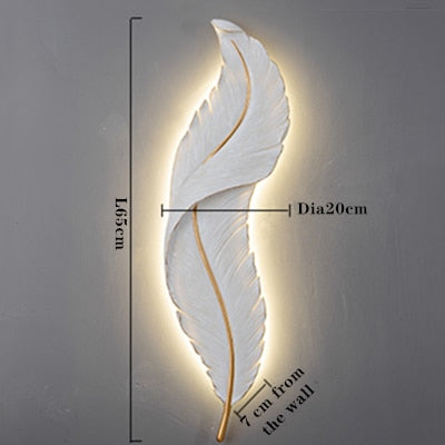 Celestia Modern Resin Feather Wall Lamp