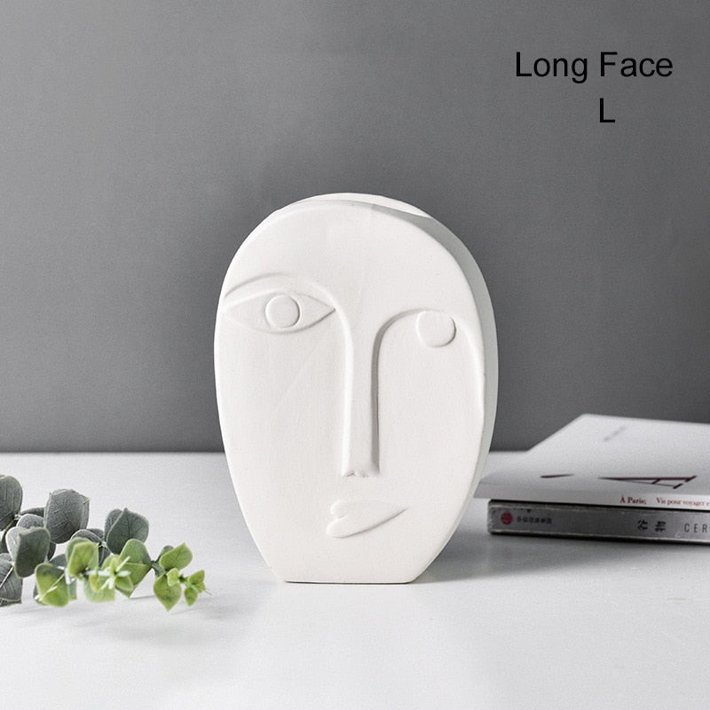 Ceramic Abstract Human Head Flower Pots