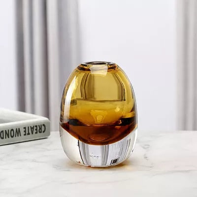 luxury thick transparent glass vase