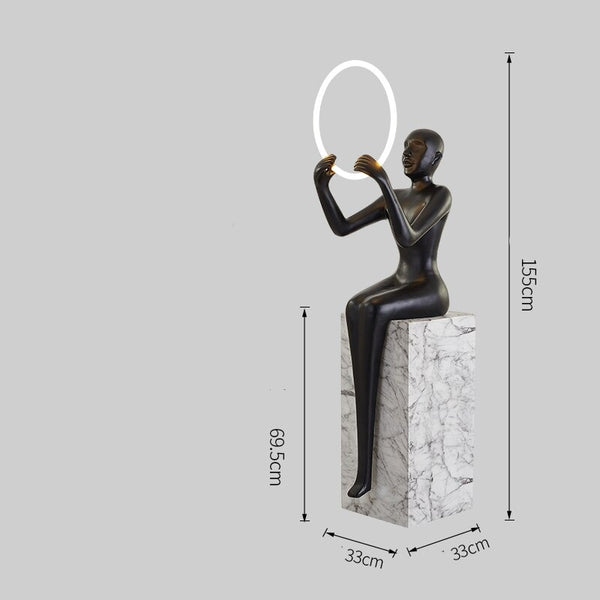 Humanoid Vertical Abstract Sculpture Floor Lamp