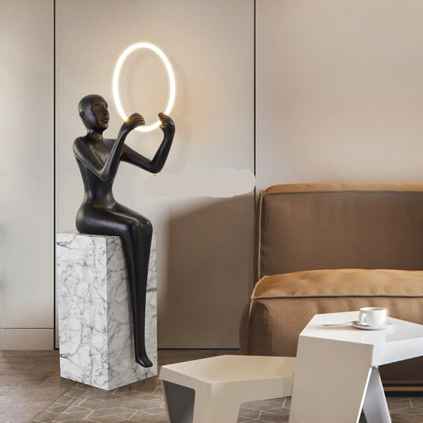 Humanoid Vertical Abstract Sculpture Floor Lamp