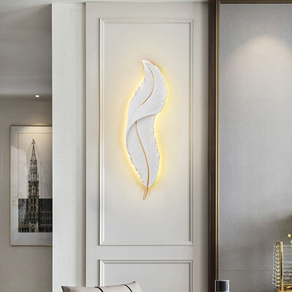Celestia Modern Resin Feather Wall Lamp