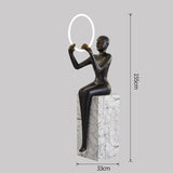 Humanoid Art Sculpture Holding Ball Floor Lamp