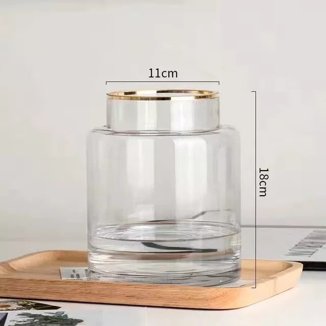 Simple Modern Geometric Transparent Glass Vase