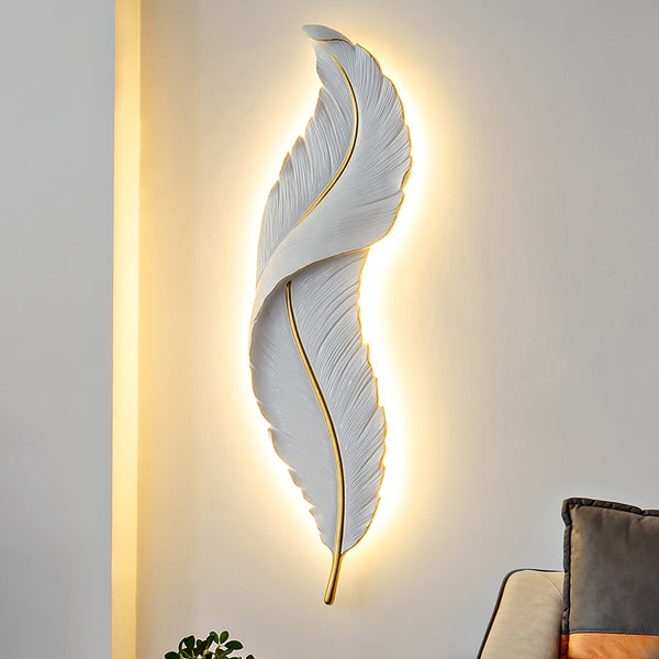 Celestia Modern Resin Feather Wall Lamp